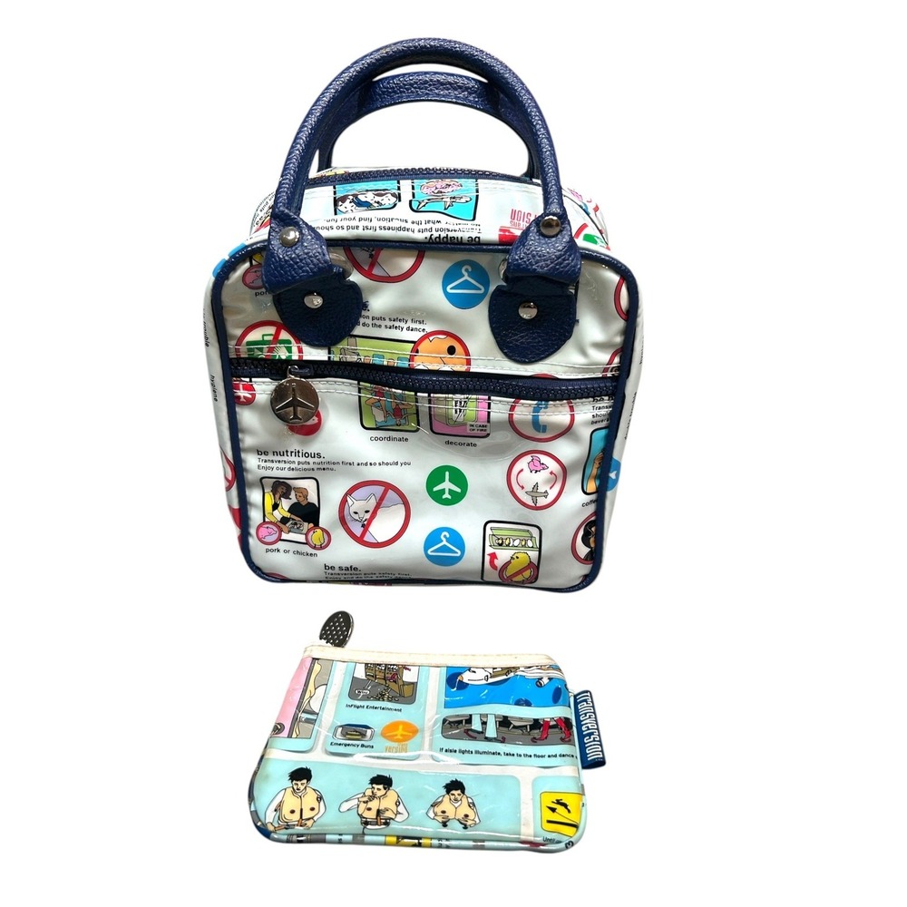 Vintage Transversion by Loop NYC makeup vinyl travel bag pop art Zip pouch
